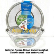 Stainless Steel Fruit Container Vegetable Container Rice Bowl Strainer Taller Basket 22cm 25cm 28cm