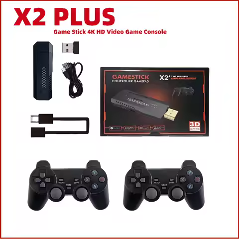 X2 Plus 64G Retro Games Console 20000+ 4K Game Player 3D HD Retro Video Games Console Wireless Contr