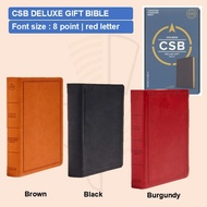 CSB Deluxe Gift Bible | Leathersoft | Red Letter | Font 8