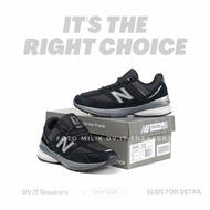 100% BNIB Sepatu Sneakers Olahraga Running Lari Pria-new-balance-990 990 V5 Black Grey size 39 - 44