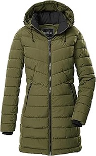 GW 74 WMN QLTD PRK Women's Quilted Parka/Functional Parka in Down Look with Zip-Off Hood Olive Green