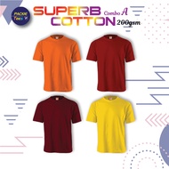 CT71 COMBO A 100% COTTON SUPERB VERY THICK COTTON 200GSM ROUND NECK SHORT SLEEVE MEN TSHIRT UNISEX C