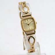 SEIKO ALBA ESTATE 女士腕錶 手鍊 V401-5030 復古 金色錶盤 和紙紋理 方形