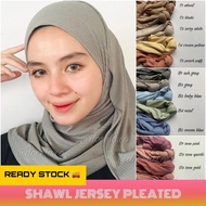 🔥Shawl Jersey Pleated PREMIUM🔥 READY STOCK‼️
