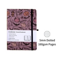 Sổ tay chấm bi Halloween có dây thun 160gsm khổ B6 bìa cứng