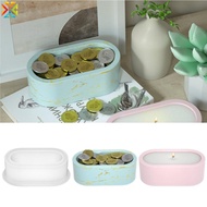 DIY Crystal Drip Cement Plaster Silicone Mold Oval Candle Cup Storage Tray Storage Box Candle Container Flower Pot Silicone Mold