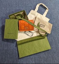 Gucci原廠紙盒+環保麻布袋+防塵袋+緞帶+信封