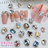 Super Sparkle Crystal Pile Diamond Nail Art Jewelry / Crooked heart rectangle right angle hand-set p