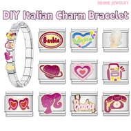 Popular barbie italian charm bracelet links fit 9mm stainless steel bracelet DIY jewelry making