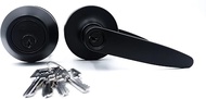 OKAR 1Pack Matte Black Exterior Door Lever Lockset with Single Cylinder Deadbolt Black Door Handle with Deadbolt Lock Set Keyed Alike, with Elegant Design and Finish.