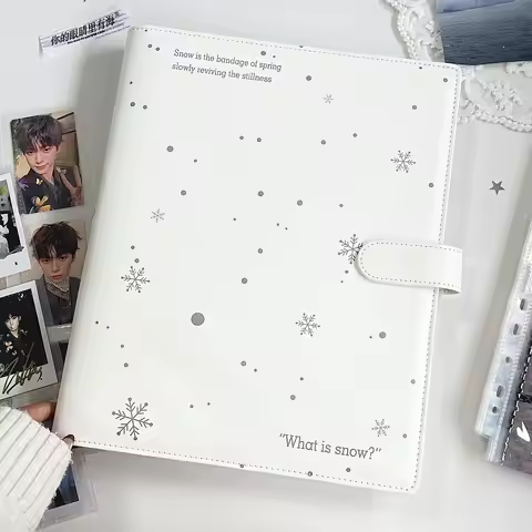 Romantic Snowflake A4 Magnetic Photo Album Cards Storage Book for Instax Polaroid, Kpop Photocard Bi