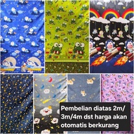Anti-fade and thick cartoon patterned bed sheet fabric (0.5 meters)