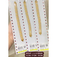 Gelang tangan emas asli kadar 700 70 16k S holo super double sisik naga ukir kilat lebar mix kombin