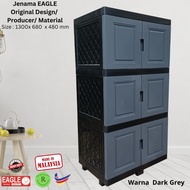 My Home {LARGE} Plastic Storage Cabinet/Wardrobe/Almari Baju/Almari Multipurpose/3 Level Storage Dra
