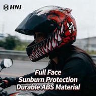 HNJ Motorcycle Helmet Full Face Motor Topi Keledar Riding ABS Material Motocross
