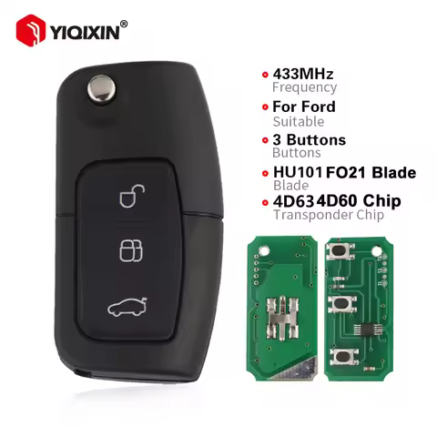 Remote Car Key For Ford Focus Mk2 Mk3 Mk4 Fiesta 2 3 Mondeo Ranger Fusion C S Max 433MHZ 4D60/63 Chi