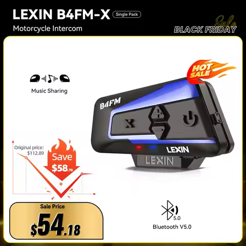 Brand Lexin LX-B4FM-X for 10 Riders Intercom Motorcycle Bluetooth Helmet Headsets BT Moto Intercomun