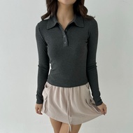 October TOP | Women's Knit Top Korean Top Women's Knit Shirt Long Sleeve Basic Long Sleeve