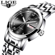LIGE New Fashion Women Watches Ladies Top Brand Luxury Stainless Steel Calendar Sport Quartz Watch Women Waterproof Watch+Box