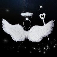 Angel wings halloween children's costume Angel wing Halo headband wand