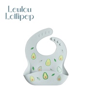Loulou Lollipop - 寬口立體矽膠防漏圍兜/防水圍兜-美味酪梨 (290x230x75mm)