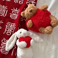 Jellycat Rabbit Heart Jellycat Bear Plush Toy Soft Flower Ears Bonnie Rabbit Stuffed Animal Doll Hom