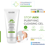 Sữa Rửa Mặt BABE Stop Akn Purifying Cleansing Gel Giảm Dầu Nhờn Giảm Mụn Cho Da Dầu Mụn