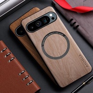 適谷歌9A引磁吸手機殼PIXEL9PRO XL超薄磨砂全包木紋PIXEL8PRO Magsafe無線充電皮殼PIXEL9A木殼PIXEL7PRO韓