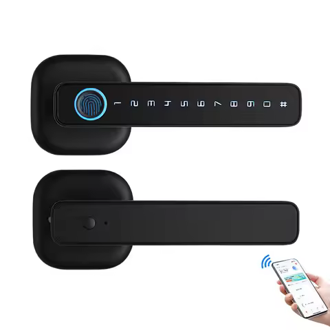 Works With Tuya APP Remote Control Smart Fingerprint Password RFID Card Lock Dead Bolt For Indoor Ho