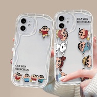 For Infinix Note 12 G96 Note 12 Pro Note 30 Pro Smart 5 Smart 6 HD Smart 6 Plus Smart 6 X6511B X6511E Smart 6 X657B Smart 7 Phone Case Cream Wave Row Shin-chan TPU Back Cover