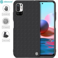 HITAM Nillkin Textured Nylon Fiber Case Xiaomi Poco M3 Pro 5G - RedMi Note 10 5G - Casing Black Soft Armor Original Black Shock Cover