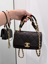 Chanel mini flap bag with handle 19x12x6