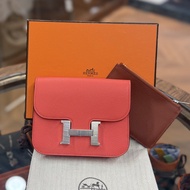 本週限時💎 BRAND NEW HERMES CONSTANCE SLIM WALLET 原野橙銀扣 ORANGE FIELD EPSOM PHW STAMP U