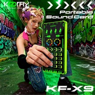 Koorfly X9 Sound Card Bluetooth Mixe Audio Interface Live Stream Record Portable Set 6-Hour Battery 