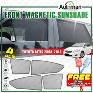 Toyota Corolla Altis 2008 - 2013 Magnetic Sun Shade Magnet Sunshade FREE Stick TouchNGo Holder