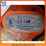 Pa lăng palang xích kéo tay NITTO tải trọng 5 tấn xích dài 3 mét - 5 mét