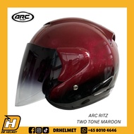 ARC Ritz Two Tone Marooon Helmet | Original ARC Helmet Singapore