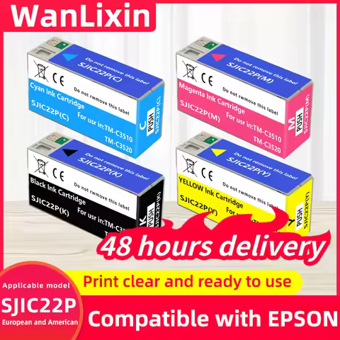 Europe SJIC22P Pigment ink Cartridge Compatible For Epson TM-C3500 C3500 Label printer Ink cartridge