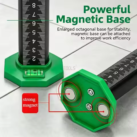 Multi-Purpose Height Gauge Light Steel Keel Leveling Ruler Magnetic Ceiling Leveling Locator Wall & 