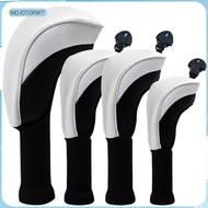 [mojotorw7] Golf Wood Headcovers 4 Piece Set Driver Fairway Hybrid Covers for Clubs Golf Supplies