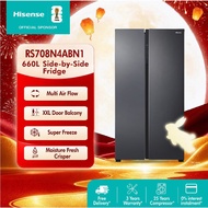 Hisense Side By Side 2 Door Inverter Refrigerators - (Black/Silver) RS708N4ASN1/ RS708N4ABN1/RS588N4