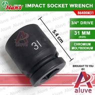 Hans 3/4" Drive 31mm Impact Socket – 6 Point Chrome Vanadium Heavy Duty Wrench Socket (86400M31)