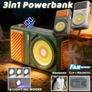 3in1 Fan&Camping light&Powerbank Foldable Fan Fast Charging Flashlight & Large Capacity Mobile Power