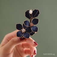 Chinese Style Bangs Clip Handmade Velvet Flower Hanfu In Stock Hair Accessories Side Retro Style Hai