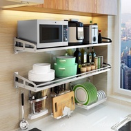 Single-Layer Kitchen Shelf Wall-Mounted Microwave Oven Wall-Mounted Shelf Kitchen Storage304Stainless Steel Shelf