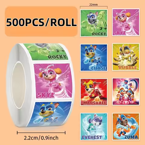 Paw Patrol 8 Sheets - Square Design, 500 Stickers in Total