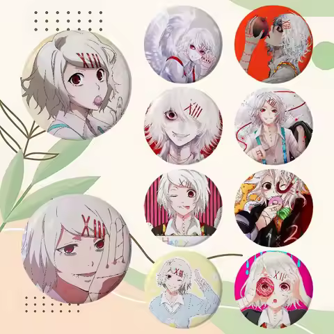 Cartoon J-Juuzou S-Suzuya Brooches Stylish Ornament Pins Exquisite Round Badge Bag Accessories Jewel