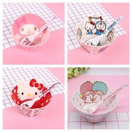 Melamine Hello Kitty My Melody Pompompurin Little Twin Stars Doraemon Bowl with Spoon