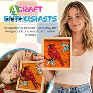 APPEAPE Fabric Mosaics Kit, Handmade Cut Cloth Kinusaiga Fabric Art Kit, Relaxing No-Sew Design Prem