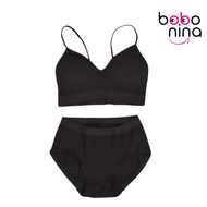 Ninabobo BR076 Bra Set BH+CD Wanita 1 Set Pakaian Dalam BH Busa Celana Dalam Polos Murah Untuk Berenang Yoga Gym Lari